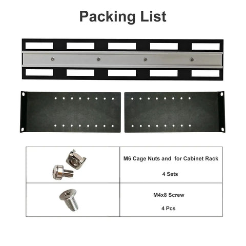 Packing list for Depth Adjustable 19 Inch Rack Mount Din Rail Rack Ready Chassis With Aluminum Bracket For 35Mm Din Rail Devices