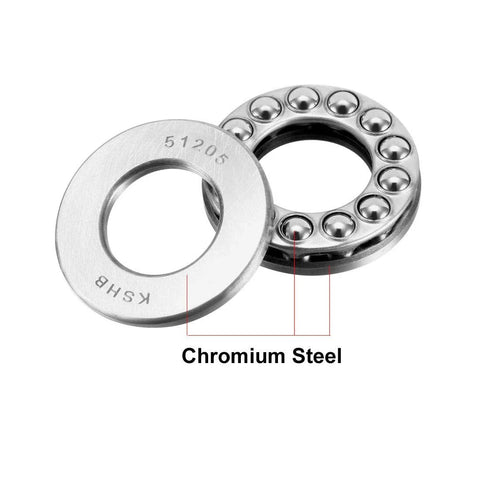 Thrust ball bearing 25mm x 47mm x 15mm, chrome steel, ABEC3 single row, 2 pcs