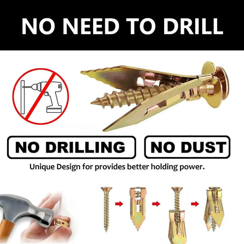 Self Drilling Drywall Anchors And Screws Kit For Quick No Pre Drill Installation showing detailed anchor design