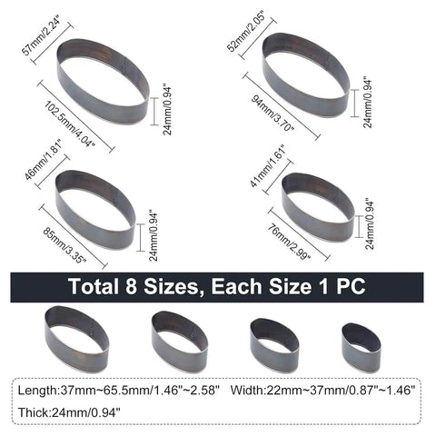 Elliptical Leather Punch Tool Set With Cutting Dies For Hole Punching High Carbon Steel DIY Leather Craft Kit Eight Oval Die Shapes