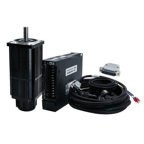 1pc 110ST-M04030 servo motor with 1.2kW drive and cables for CNC, includes D-sub connectors