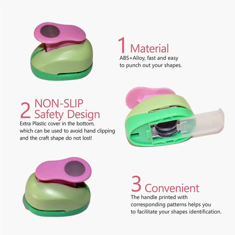 2 Inch Oval Paper Punch for Crafting and Scrapbooking, showing material and non-slip design features, easy to use tool for DIY projects.