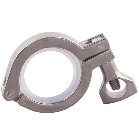 GOVALVE sanitary stainless steel tri-clamp with wing nut for 50.5mm ferrule, silicone gaskets, pack of 2