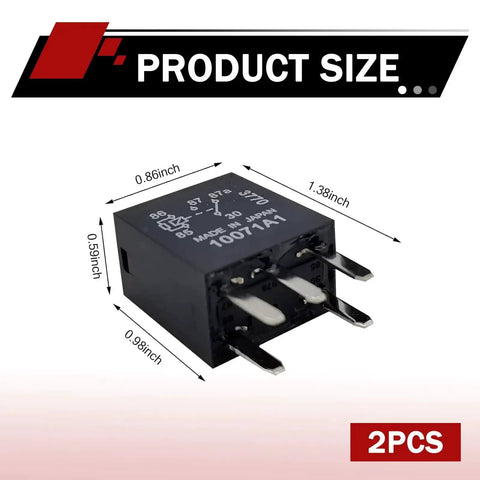 2 Pack 12V 5 Pin Car Relay Plug And Play Direct Replacement For Fuel Pump And Engine Control, Universal Fit, product size details