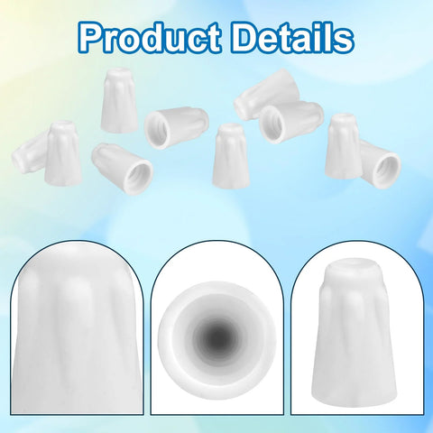 50pcs white ceramic wire connectors; porcelain insulated twist caps and ceramic nuts for high-temp electrical use