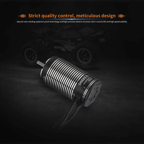 Dope Sensored Brushless RC Car Motor 1650KV For 3-8S LiPo, IP67 Waterproof, shown in front view