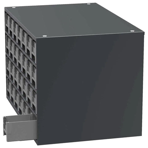 Heavy Duty Garage Storage Cabinet With 28 Drawers For Small Parts And Hardware, Built Like A Tank Steel Organizer, side view