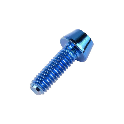 Dope Blue Titanium DIN912 M4 Hex Bolt for Bicycle Frames, 6AL4V titanium alloy, tapered head with 3mm hex drive, bike screw