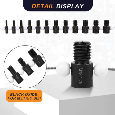 Nut And Bolt Thread Checker With 26 Male And Female Gauges 14 Inch And 12 Metric showcasing black oxide metric sizes