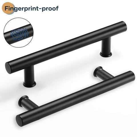 12 Inch Double Sided Push Pull Door Handle Set Matte Black Stainless Steel For Glass And Wood Doors Ergonomic Chamfered Edges H Shape Design Anti Rust Durable And Long Lasting 2 Pack For Easy Installation And Modern Style close-up view
