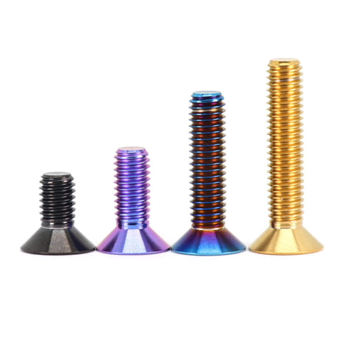 Pro Grade Titanium Alloy Countersunk Screws And Flat Head Bolts Set Ti6Al4V Black Finish M4 M5 M6 M8 12mm Length 4 Pack