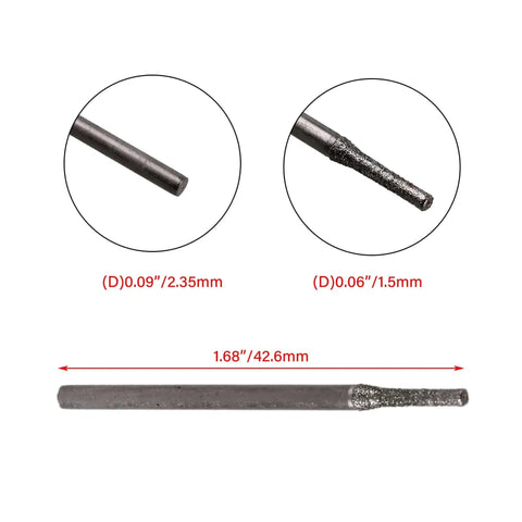 Diamond Electroplated Core Drill Bits 1.5mm For Glass Tile Marble Ceramic Gems Pack Of 20 Made For Clean, Precise Holes With Water Lubrication
