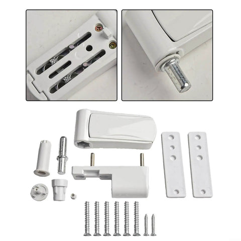 Aluminum 3D Adjustable Door Flag Hinge With Mute Buffer Soft Close For Double Glazed Doors White Lightweight Yet Robust