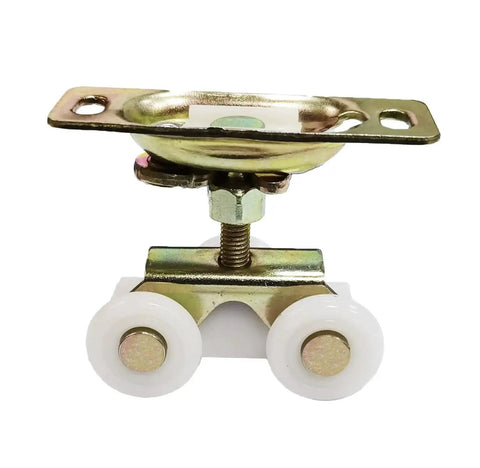 3/4 Inch Sliding Pocket Door Rollers Assembly with Top Hanger, Three 3/4 Inch Wheels for Bypass Pocket and Closet Doors