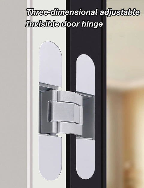 Side view of heavy duty invisible door hinge, 3D adjustable concealed hinges for secret doors, gold finish, 110x130mm.