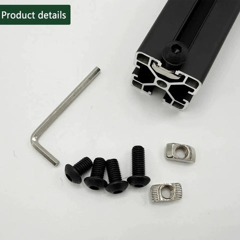 Close-up of 60Pcs 4040 Aluminum Extrusion Hardware Kit with M8 T Nuts and Screws for quick assembly on 10mm T slot rail.