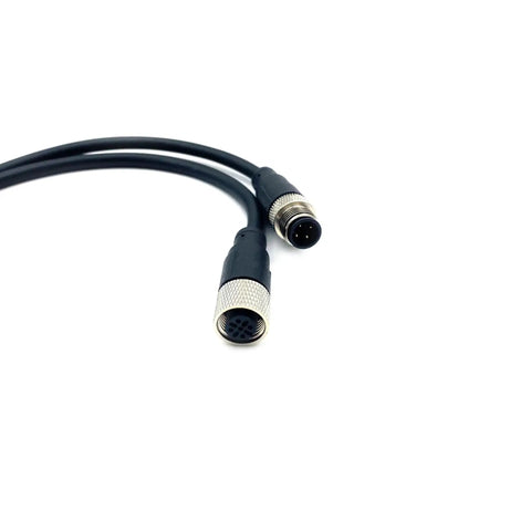 M12 4 Pin Male To Female Connector Cable 5 Meter IP67 Waterproof A Code Straight Profibus Fieldbus Sensor Cable