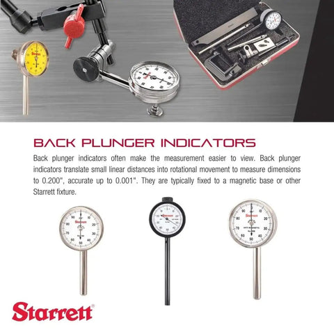 Universal Dial Test Indicator Set Pro Grade With Back Plunger For Height Depth And Width Measurements White Face Readout