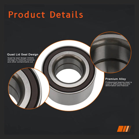Quad lid seal and premium alloy design of rear wheel hub bearing for Honda CR-V 02-04 EX and 05-06 All with ABS, corrosion-resistant build