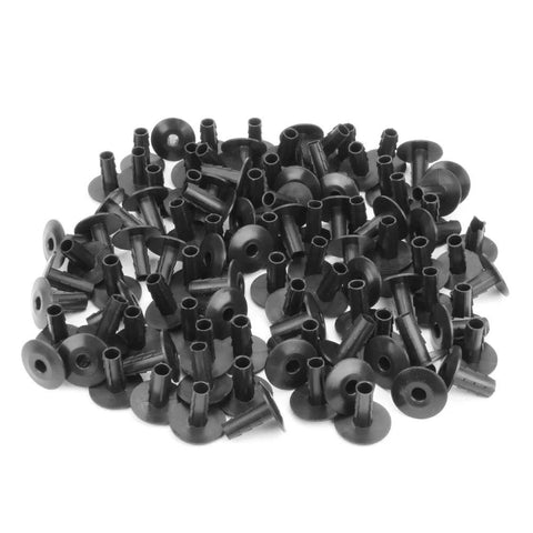 Skywalker single feed-through cable bushings, black plastic, 100 pcs