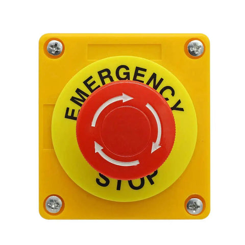 Front view of Emergency Stop Push Button Switch 660V 10A 2-Position DPST Momentary 1NO 1NC Red 40mm Mushroom Cap