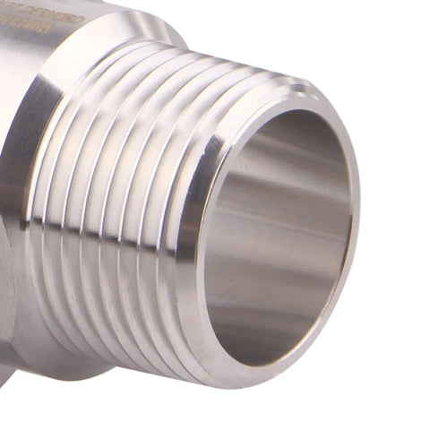 DERNORD 1.5 inch stainless steel sanitary tri clamp to 3/4 inch male tri-clover fitting.