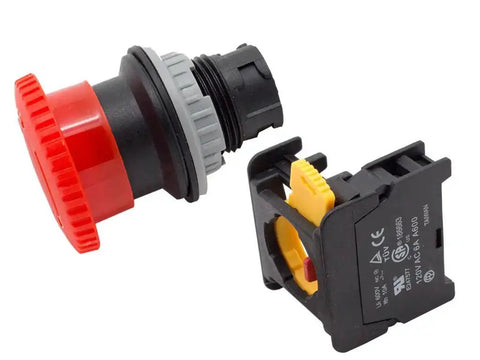 Red 30mm 1NC Emergency Stop Push Button Switch Estop Mushroom Button For Industrial Panels with modular wiring components