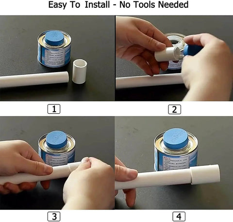 Step-by-step installation of Twenty Pack Three Quarters Inch PVC Pipe Couplings Socket To Socket Heavy Duty Schedule 40 PVC Slip Socket Connectors