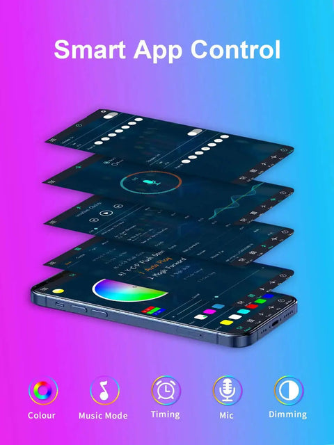 Bluetooth app control interface for 16.4ft RGB TV Backlight Strip USB Powered Bluetooth App Control And Remote