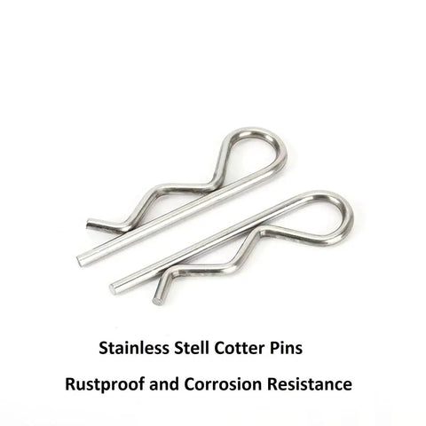 4 Pack Heavy Duty Hitch Pins And R Clips Stainless Steel Cotter Pins For Trailers Tractors Mowers Carts And Trucks Large Spring Retaining Hair Pins M5x100mm Corrosion Resistant And Built To Last on white background