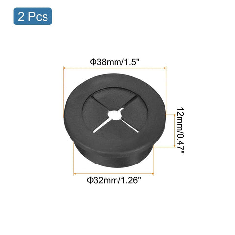 Two Pack 32mm Desk Grommets Flexible Rubber Cable Pass Through Hole Covers For Office And Computer Desk Wire Organization