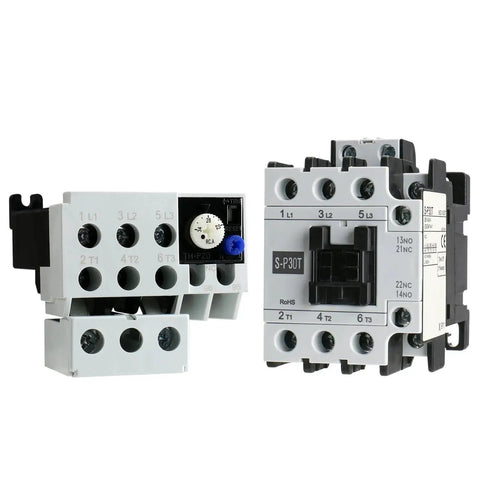 3-Pole 50A Magnetic AC Contactor With Adjustable Ith Thermal Overload Relay 110V Coil 1NO 1NC, DIN Rail Mount UL Certified SP30 110V