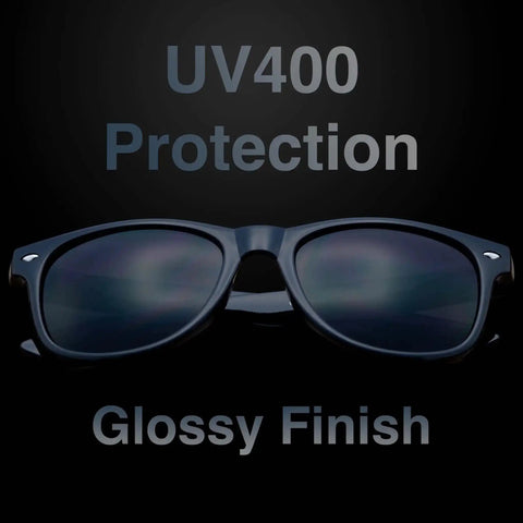 Unisex Retro Sunglasses For Men And Women With UV400 Protection, glossy finish, black classic cool shades for outdoors