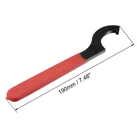 C Hook Spanner Wrench For ER25 Nut Lathe Clamping Red Non Slip Handle Carbon Steel Forged 37mm Opening Heavy Duty Tool