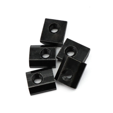 Economy Slide In T Nuts 1/4-20 For T Slot Track Fits 15 Series Or 1.5 Inch Aluminum Extrusion Black 20 Pack shown from top view