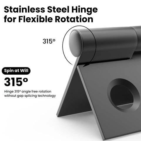 ZIUZI stainless steel door hinge, 2-inch, black, folding hinge with 315° rotation