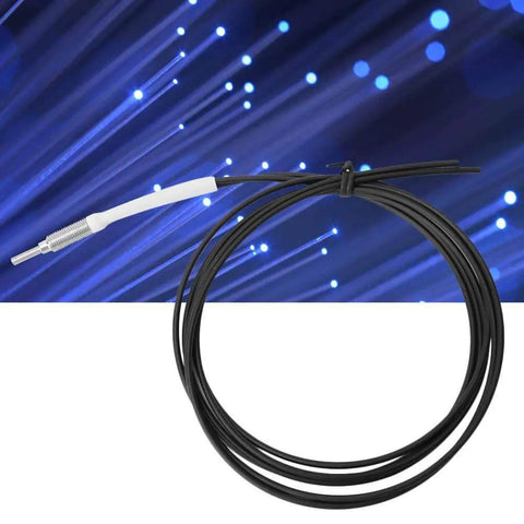 Fiber Optic Sensor Probe Cable 1 Meter Long With Gasket Nut Light Sense Diffuse Reflective Digital Fiber Optic M6 Probe coiled