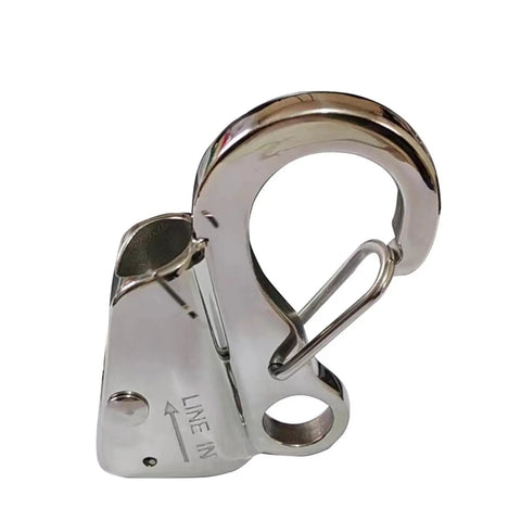 Sliding Anchor Hook With Quick Release And Stainless Steel Construction Supports Up To 8000 LB Universal Fit For Rope Front View