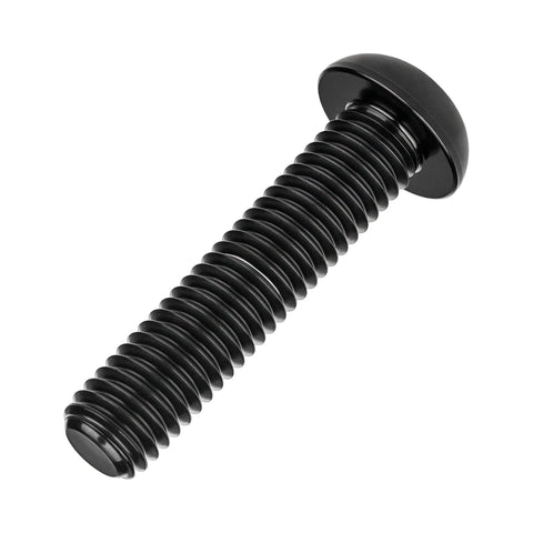 Premium Dope Titanium Button Head Bolts M6x30mm Pack Of 6 Grade 5 6AL 4V Black Titanium Alloy With 1.0mm Thread Pitch And 4mm Allen Head Diameter