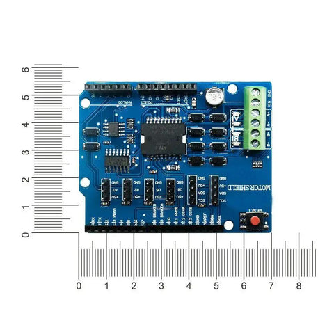 L298P Shield R3 Motor Driver Module Expansion Board H Bridge 2A for Arduino Uno Mega 2560 with ruler for scale