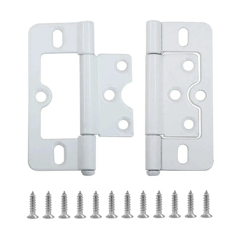Six Pack 3 Inch Non Mortise Door Hinges With Screws Heavy Duty Stainless For Motorhome RV Camper Trailer Kitchen Bathroom White No Squeak 360 Degree Smooth Swing