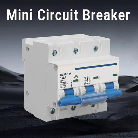 3 Pole DIN Rail Mount Circuit Breaker 100A 400V With Automatic Shutdown And Rapid Arc Extinction For Home Marine And Solar