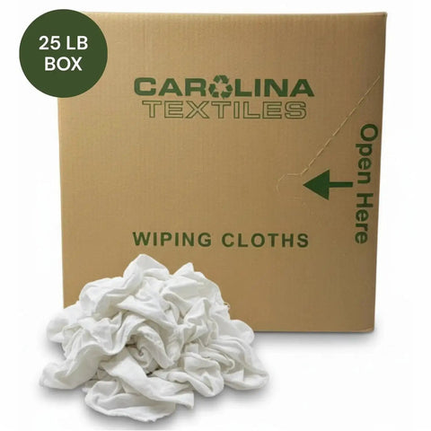 White Cotton Wiping Rags Set Made From Premium T Shirt Material Lint Free Cleaning Cloths For Automotive Detailing Industrial Shop Kitchen Cleaning And General Maintenance 25 Lbs.