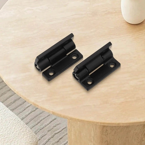 Black FABULETTA hinges placed on table, Robust Zinc Alloy Adjustable Torque Damping Hinges For Cabinets Doors Windows And Industrial Equipment