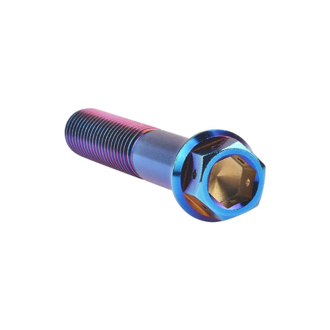 Titanium Flange Hex Head Bolt M10x60mm Pitch 1.25mm Burnt Blue Grade 5 6AL4V Titanium Alloy Pack Of 4 Heavy Duty Screws