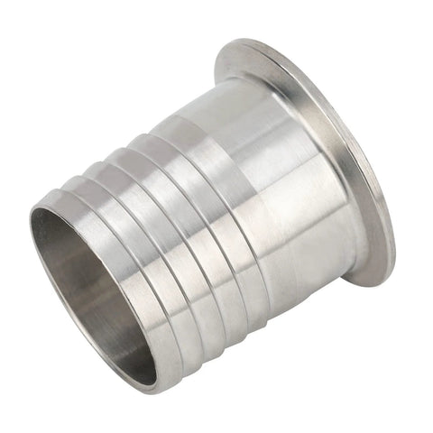 Metalwork 2-inch tri-clamp to hose ID barbed adapter, SUS304 stainless steel, sanitary hose fitting, 1.97 inch length