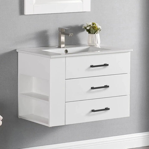 Bathroom vanity with 10 Pack 5 Inch Matte Black Cabinet Handles For Kitchen Cabinets And Drawers Cupboard Pulls Hardware 128mm Center