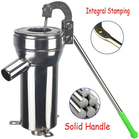 Stainless Steel Manual Well Pump For Deep Wells With Easy Hand Crank showing integral stamping and solid handle design