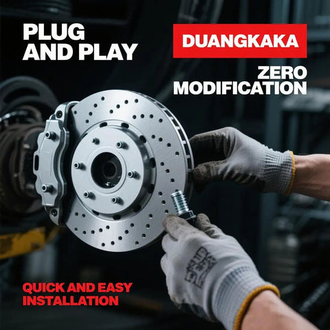 Mechanic installing rear wheel bearing and hub assembly for SUV with easy install, plug and play, zero modification required.