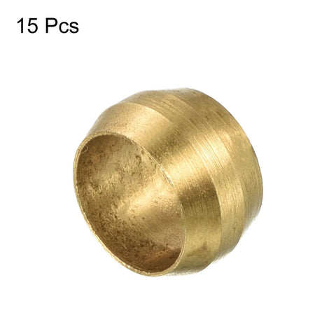 Brass compression sleeve ferrule for 6mm tube, single piece